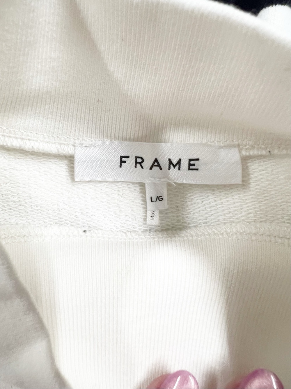 Frame Denim Womens Striped Black and White Balloon Sleeve Mock Neck Sweatshirt - Picture 5 of 11